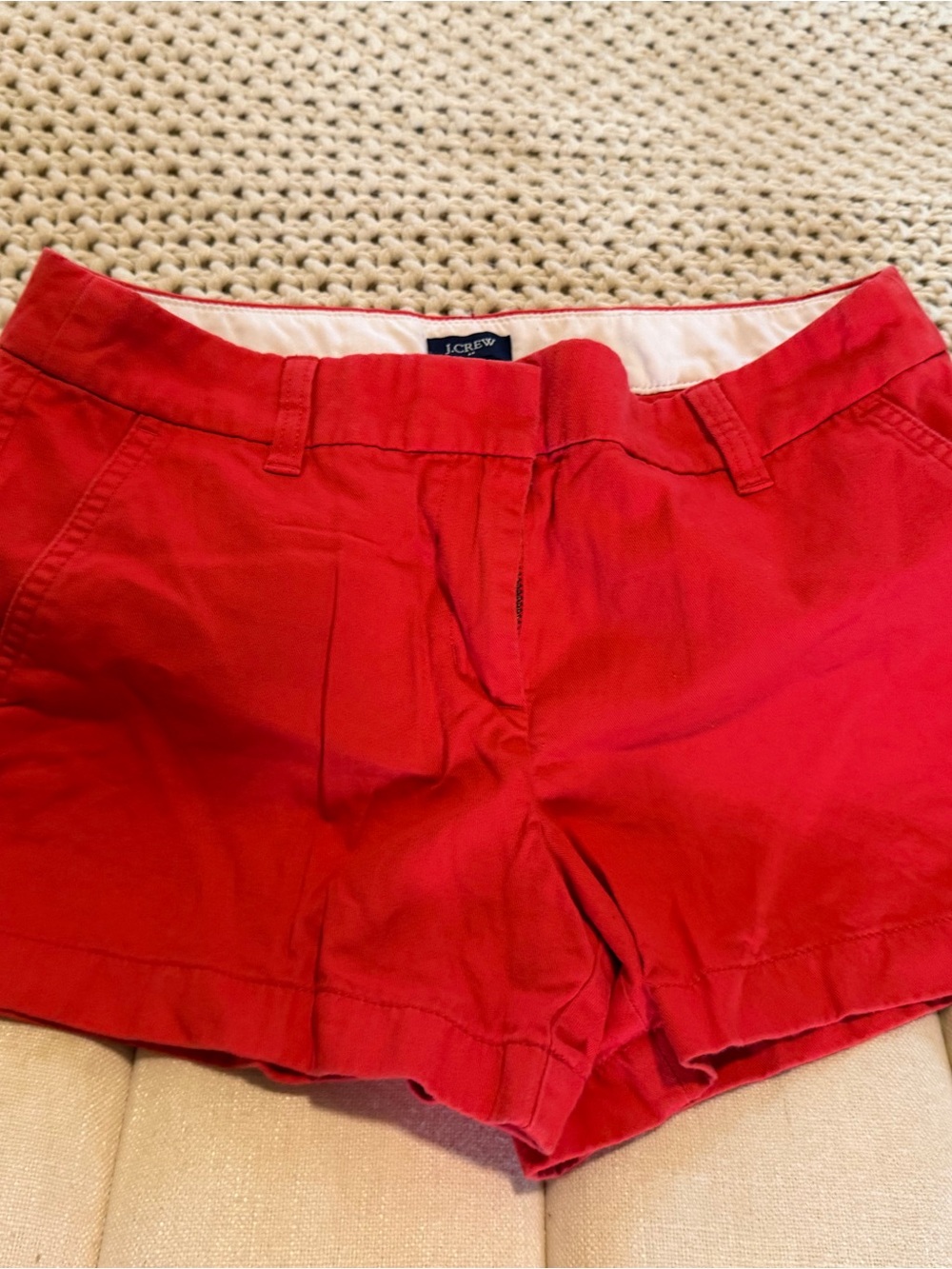 J. Crew Red Cotton Chino Bermuda Shorts